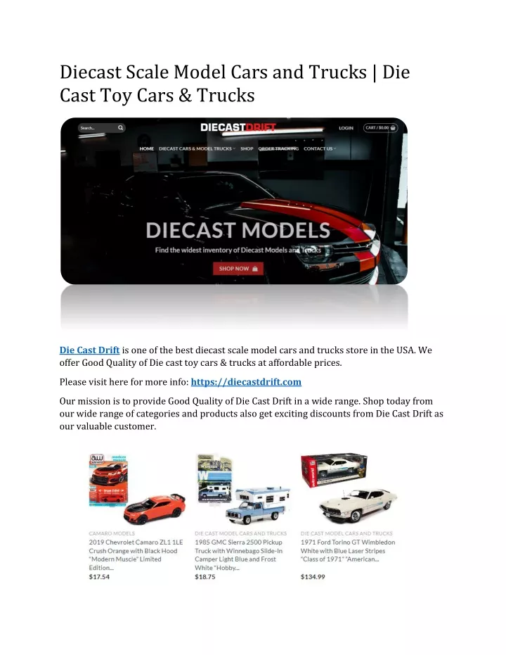 diecast scale model cars and trucks die cast