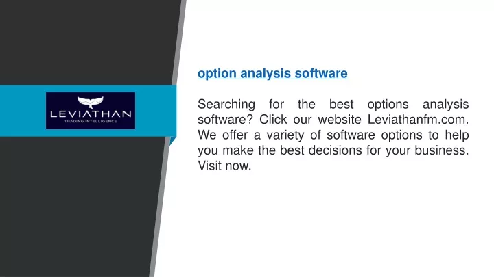 option analysis software searching for the best