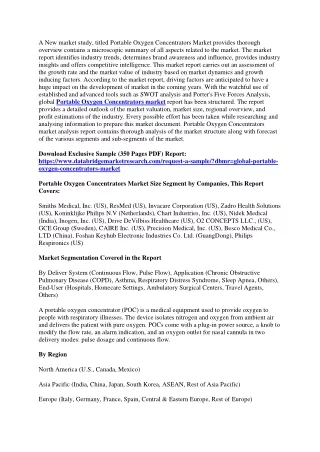 a new market study titled portable oxygen
