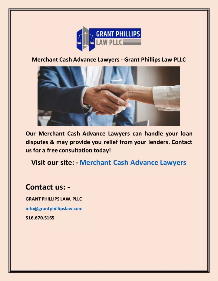 merchant cash advance lawyers grant phillips
