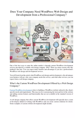 does your company need wordpress web design