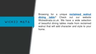 Reclaimed Walnut Dining Table  Wickedmata.co.uk