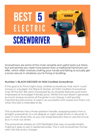 screwdrivers are some of the most versatile