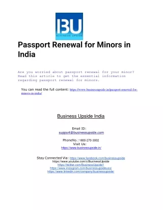 passport renewal for minors in india