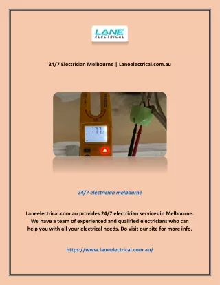 24/7 Electrician Melbourne | Laneelectrical.com.au