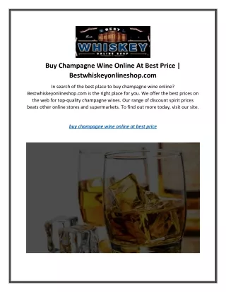 Buy Champagne Wine Online At Best Price  Bestwhiskeyonlineshop.com
