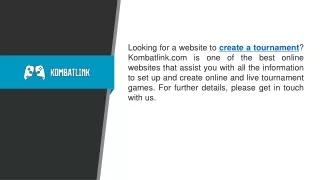 looking for a website to create a tournament