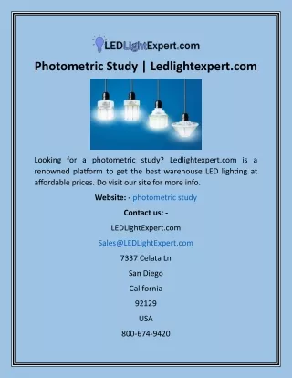 photometric study ledlightexpert com