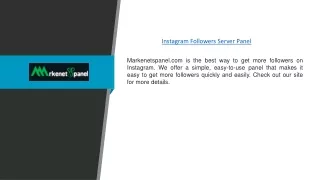 Instagram Followers Server Panel | Markenetspanel.com