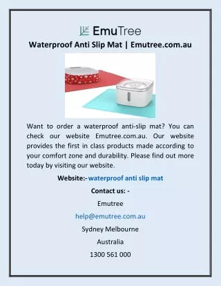Waterproof Anti Slip Mat | Emutree.com.au