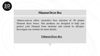 Filament Dryer Box  3dmeta.com.au