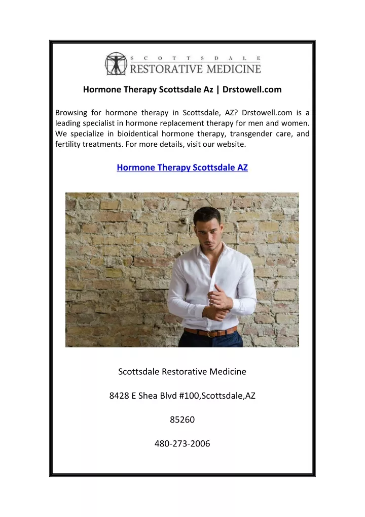 hormone therapy scottsdale az drstowell com