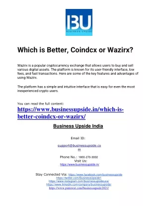 Which is Better, Coindcx or Wazirx