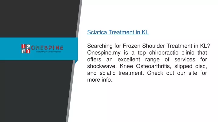 sciatica treatment in kl searching for frozen