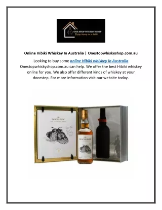 Online Hibiki Whiskey In Australia  Onestopwhiskyshop.com.au