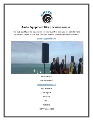 audio equipment hire wwave com au