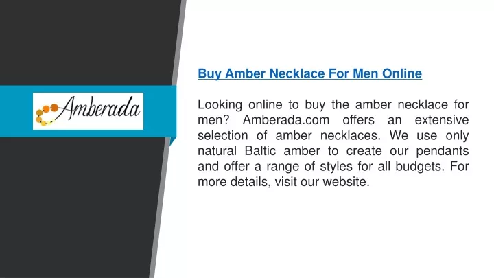 buy amber necklace for men online looking online