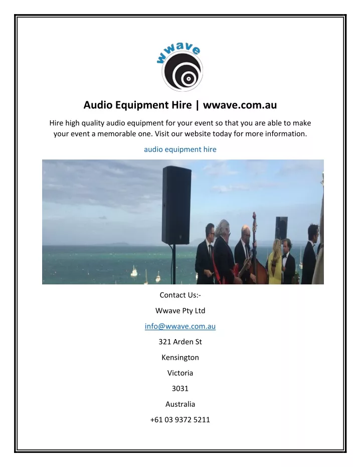 audio equipment hire wwave com au