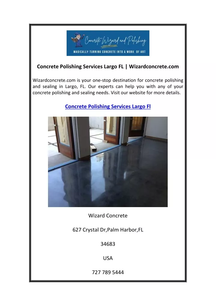 concrete polishing services largo