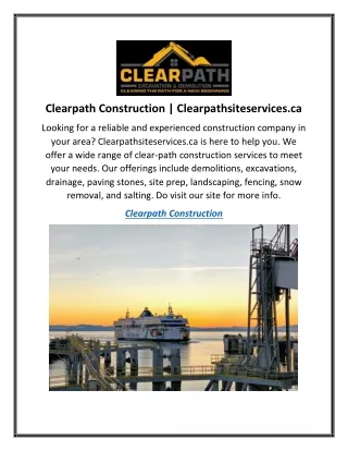 Clearpath Construction  Clearpathsiteservices.ca