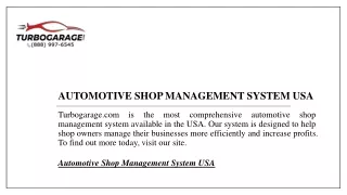 automotive shop management system usa