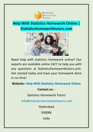 help with statistics homework online