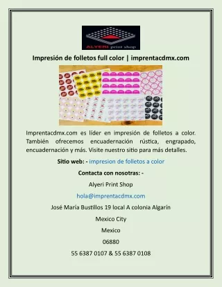 impresi n de folletos full color imprentacdmx com