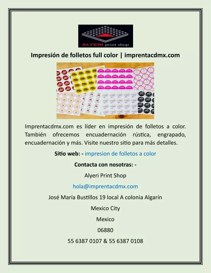 impresi n de folletos full color imprentacdmx com