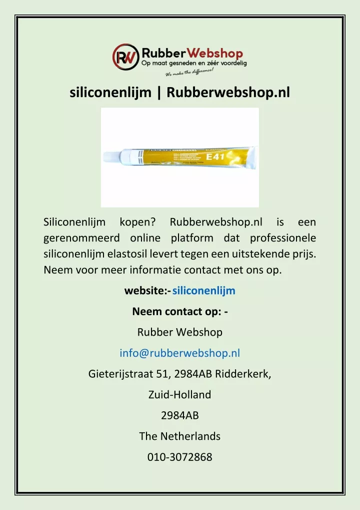 siliconenlijm rubberwebshop nl