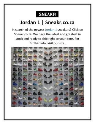 Jordan 1  Sneakr.co.za