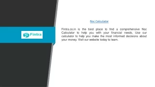 Nsc Calculator | Fintra.co.in