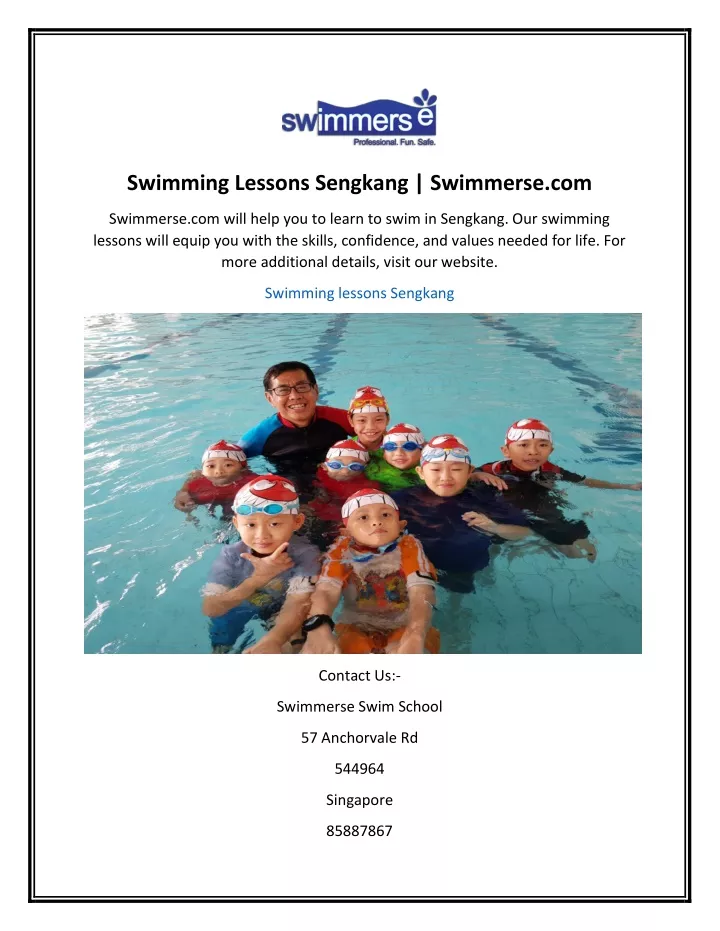 swimming lessons sengkang swimmerse com