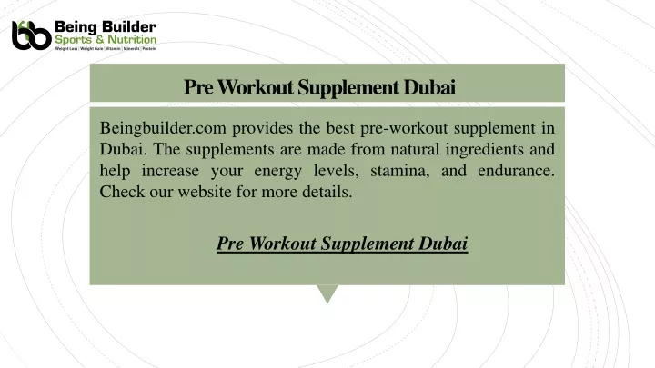 pre workout supplement dubai