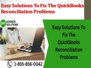 easy solutions to fix the quickbooks reconciliation problems