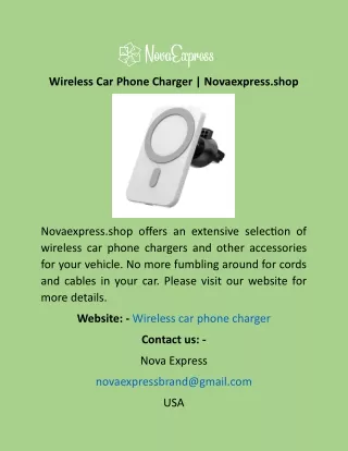 Wireless Car Phone Charger  Novaexpress.shop
