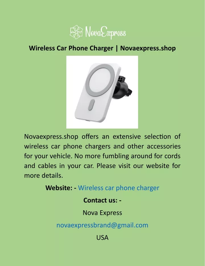 wireless car phone charger novaexpress shop