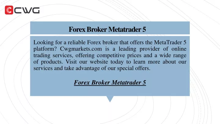 forex broker metatrader 5