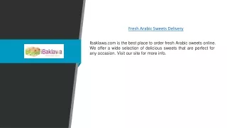 Fresh Arabic Sweets Delivery | Ibaklawa.com