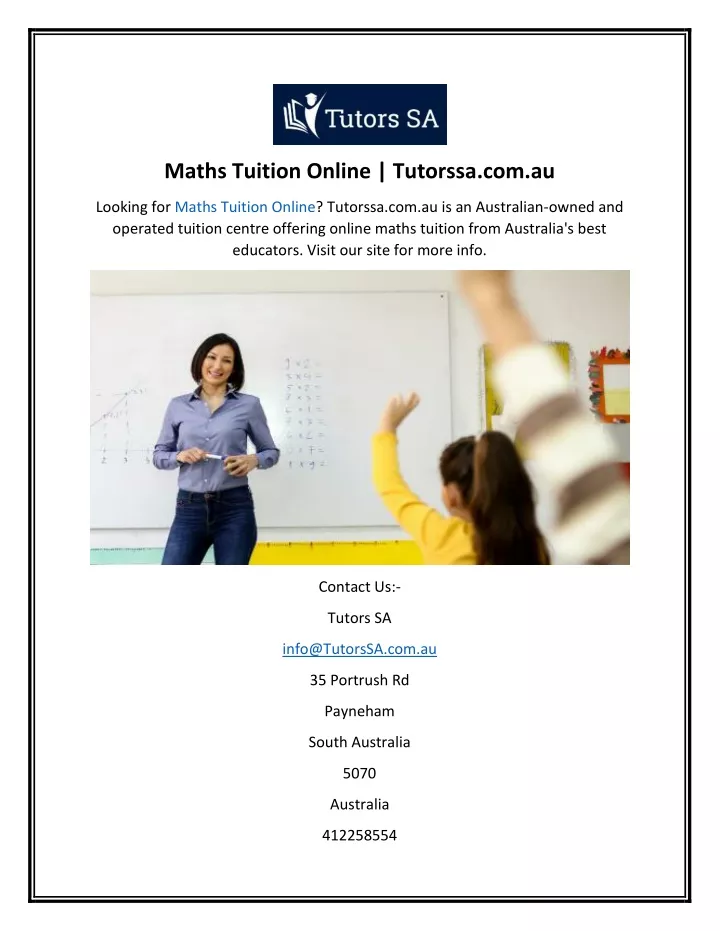 maths tuition online tutorssa com au