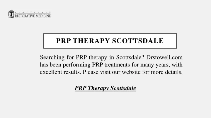 prp therapy scottsdale