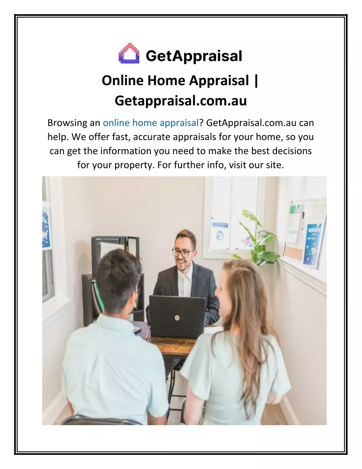 online home appraisal getappraisal com au