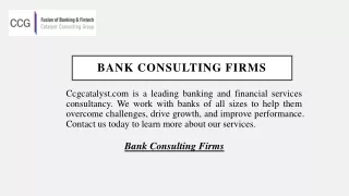 Bank Consulting Firms  Ccgcatalyst.com