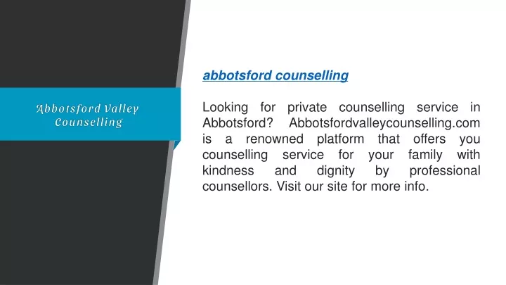 abbotsford counselling looking for private