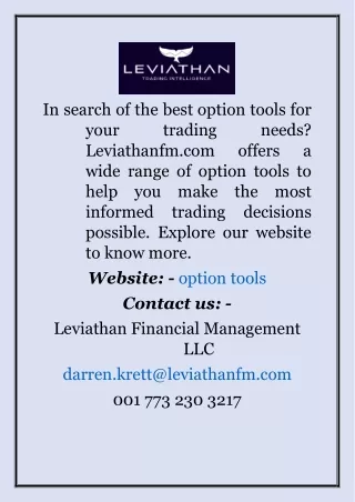 Option Tools  Leviathanfm.com