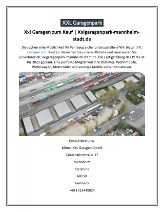 Xxl Garagen zum Kauf  Xxlgaragenpark-mannheim-stadt.de