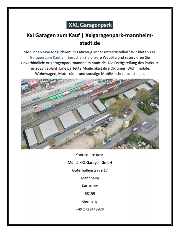 xxl garagen zum kauf xxlgaragenpark mannheim