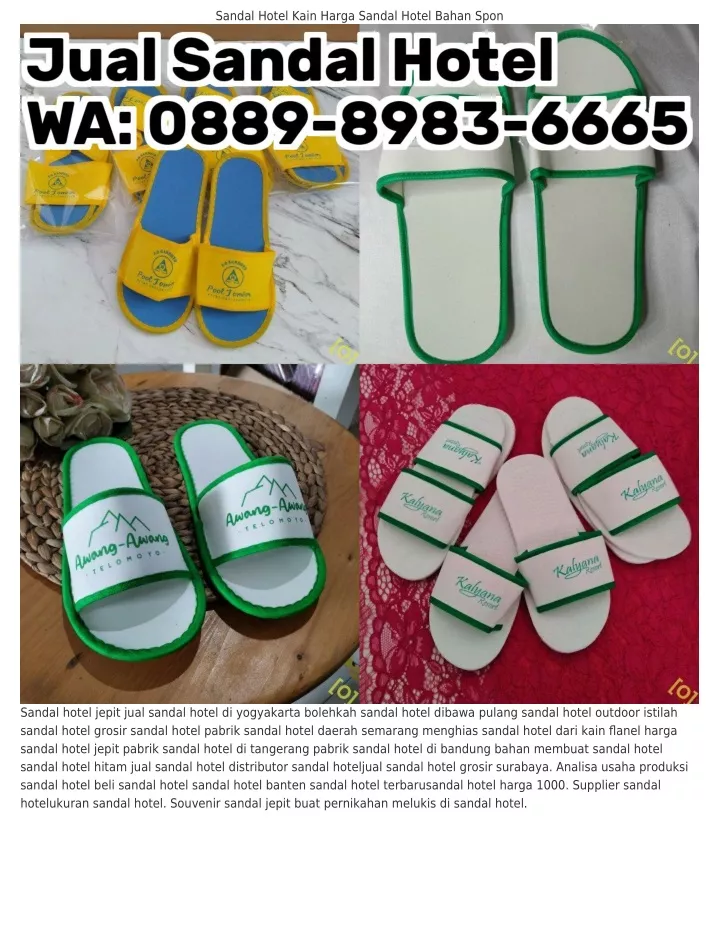 sandal hotel kain harga sandal hotel bahan spon