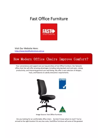 How Modern Office Chairs Improve Comfort - Fast Office Furniture