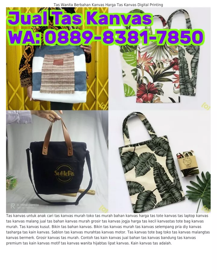 tas wanita berbahan kanvas harga tas kanvas