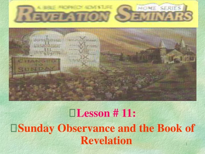 lesson 11 sunday observance and the book